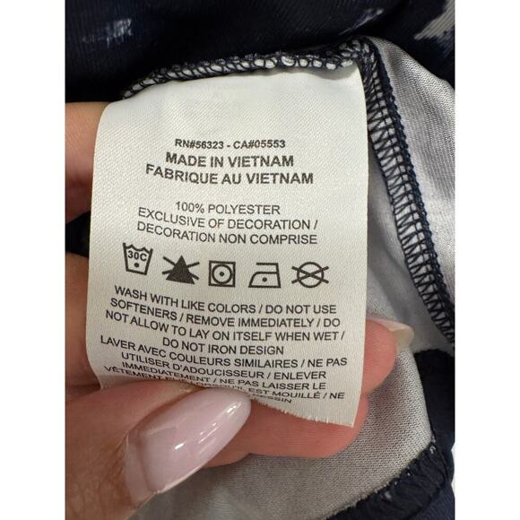 Nike Navy White XL Cracked Floral Print Men's Short Sleeve Training Athletic Tee - Picture 6 of 6